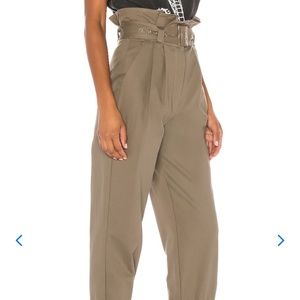 Lovers & Friends Olive Green Baggy Paperbag Waist Ajax Pants